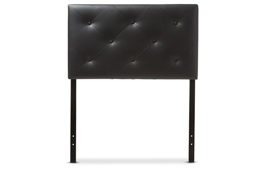 Baxton Studio Baltimore Modern and Contemporary Black Faux Leather Upholstered Twin Size Headboard