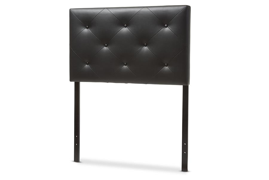 Baxton Studio Baltimore Modern and Contemporary Black Faux Leather Upholstered Twin Size Headboard