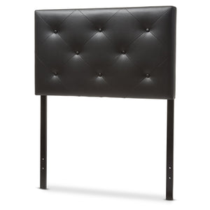 Baxton Studio Baltimore Modern and Contemporary Black Faux Leather Upholstered Twin Size Headboard