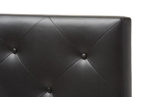 Baxton Studio Baltimore Modern and Contemporary Black Faux Leather Upholstered Twin Size Headboard