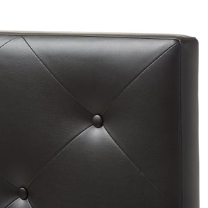 Baxton Studio Baltimore Modern and Contemporary Black Faux Leather Upholstered Twin Size Headboard