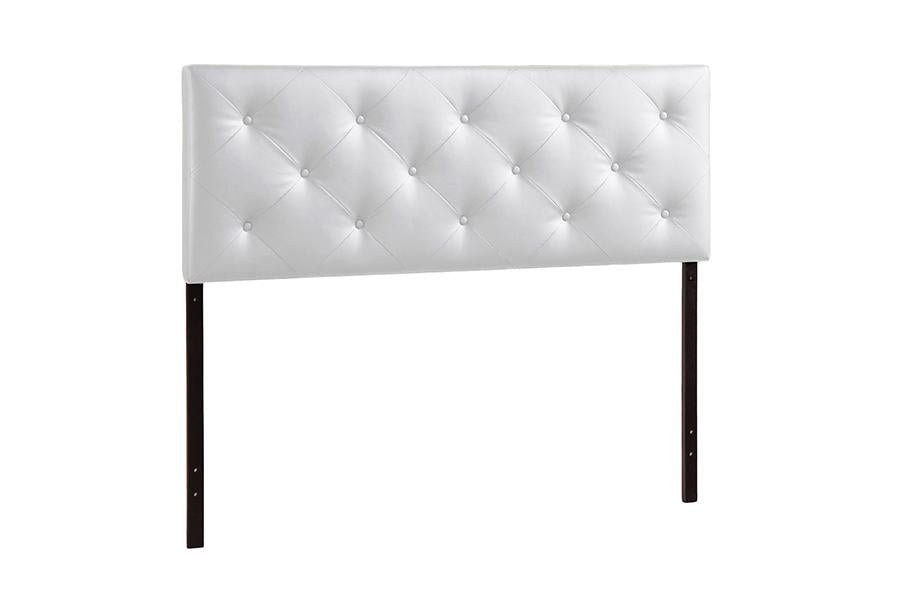 Baxton Studio Baltimore Modern and Contemporary King White Faux Leather Upholstered Headboard