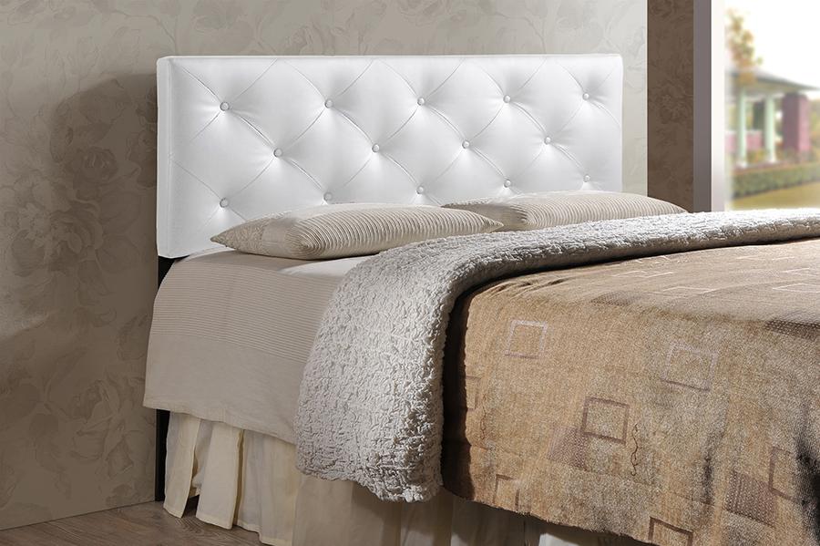 Baxton Studio Baltimore Modern and Contemporary King White Faux Leather Upholstered Headboard