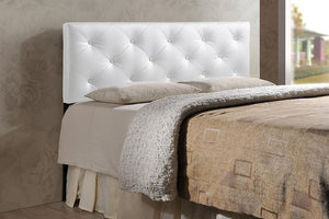 Baxton Studio Baltimore Modern and Contemporary King White Faux Leather Upholstered Headboard