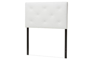 Baxton Studio Baltimore Modern and Contemporary White Faux Leather Upholstered Twin Size Headboard