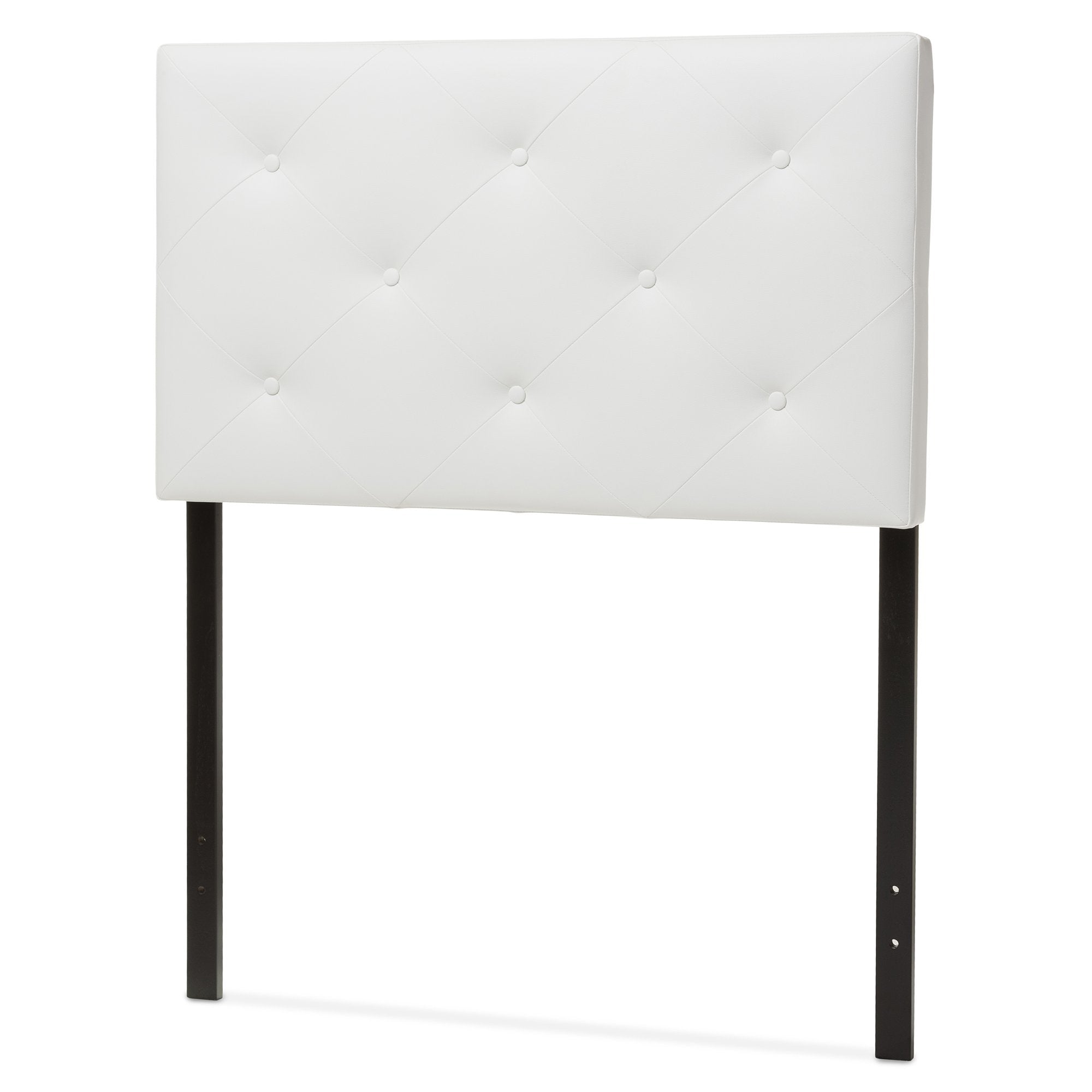 Baxton Studio Baltimore Modern and Contemporary White Faux Leather Upholstered Twin Size Headboard