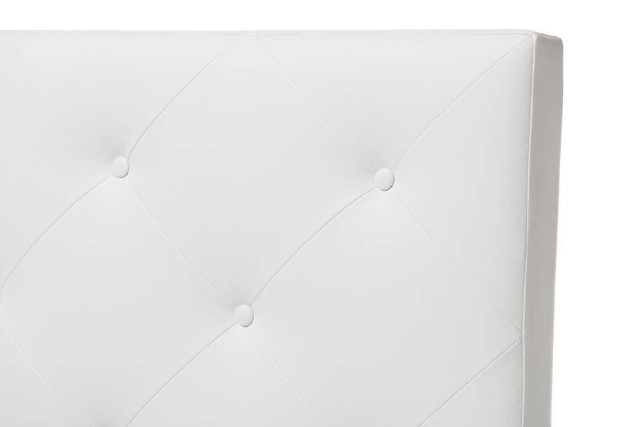 Baxton Studio Baltimore Modern and Contemporary White Faux Leather Upholstered Twin Size Headboard