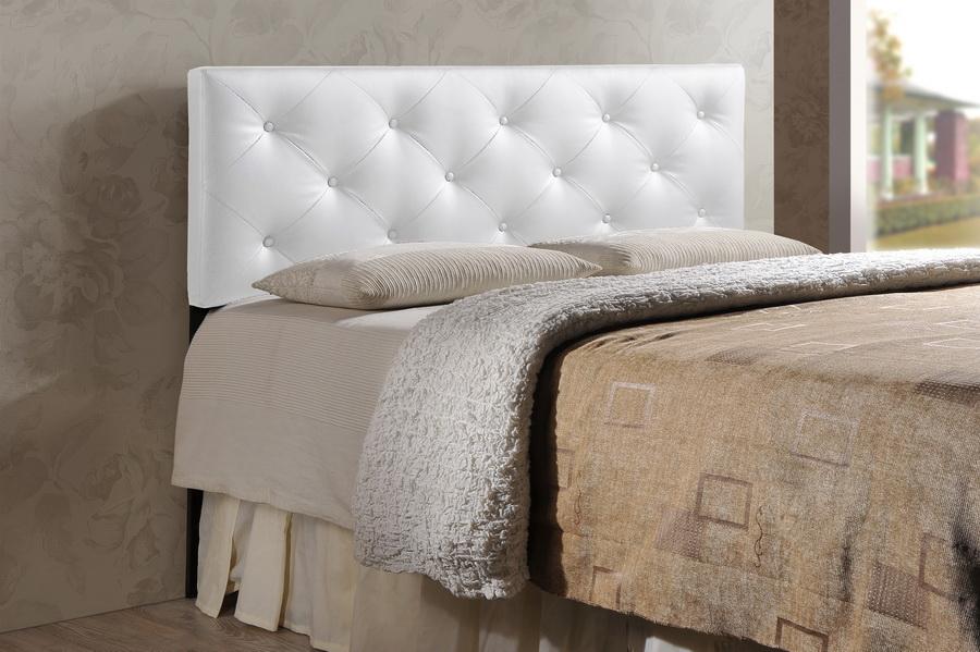 Baxton Studio Baltimore Modern and Contemporary Full White Faux Leather Upholstered Headboard