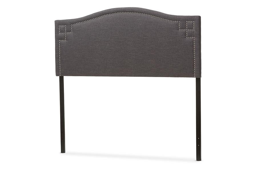 Baxton Studio Aubrey Modern and Contemporary Dark Grey Fabric Upholstered Queen Size Headboard