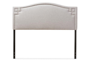 Baxton Studio Aubrey Modern and Contemporary Grayish Beige Fabric Upholstered Full Size Headboard