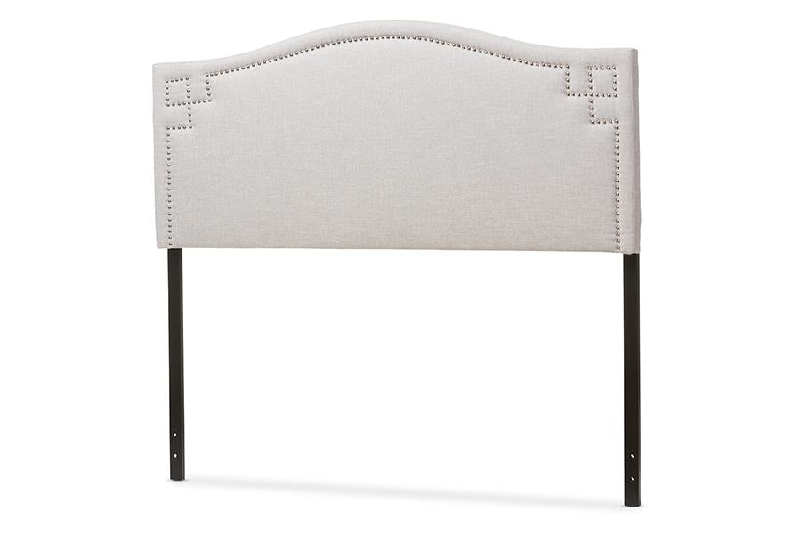 Baxton Studio Aubrey Modern and Contemporary Grayish Beige Fabric Upholstered Full Size Headboard