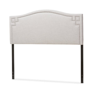 Baxton Studio Aubrey Modern and Contemporary Grayish Beige Fabric Upholstered King Size Headboard