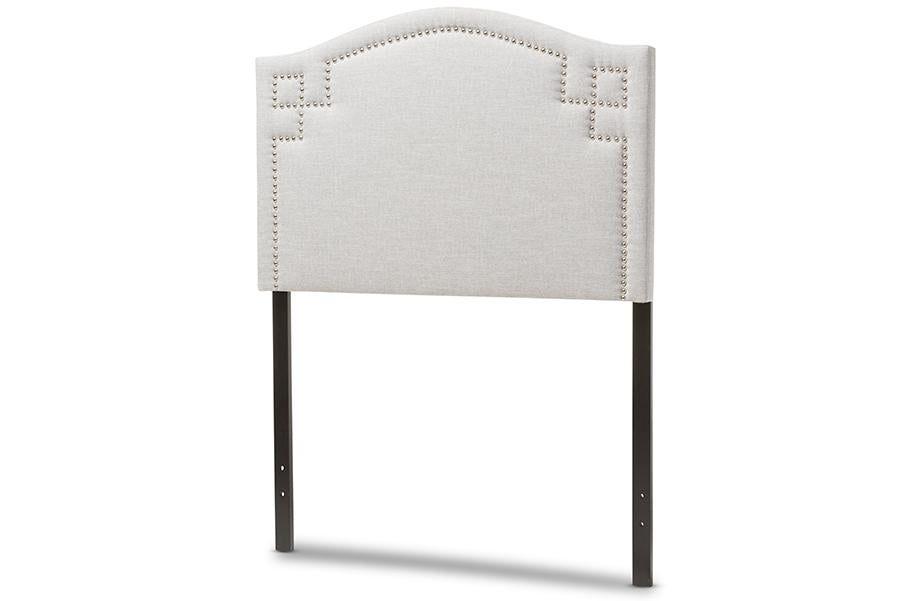 Baxton Studio Aubrey Modern and Contemporary Grayish Beige Fabric Upholstered Twin Size Headboard