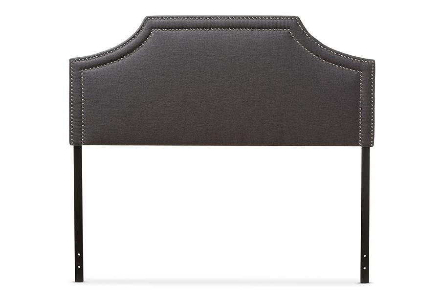 Baxton Studio Avignon Modern and Contemporary Dark Grey Fabric Upholstered Queen Size Headboard