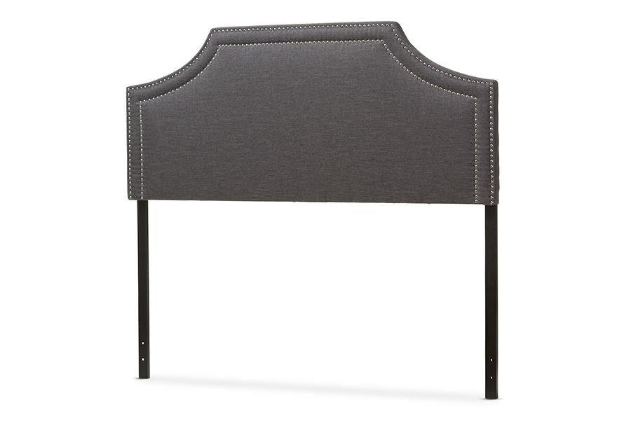 Baxton Studio Avignon Modern and Contemporary Dark Grey Fabric Upholstered Full Size Headboard