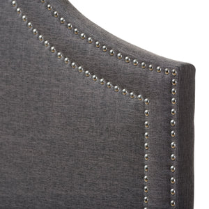 Baxton Studio Avignon Modern and Contemporary Dark Grey Fabric Upholstered King Size Headboard