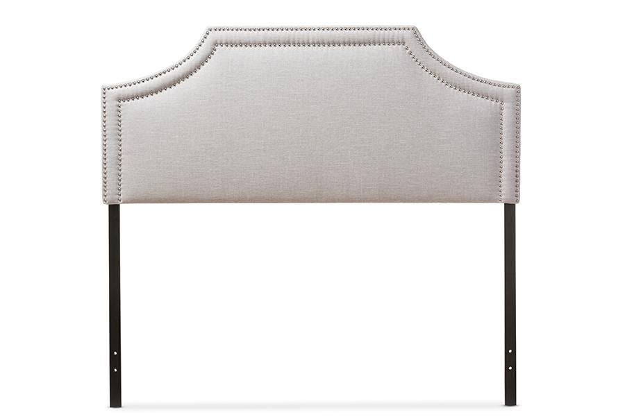 Baxton Studio Avignon Modern and Contemporary Grayish Beige Fabric Upholstered Queen Size Headboard