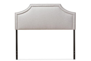 Baxton Studio Avignon Modern and Contemporary Grayish Beige Fabric Upholstered Queen Size Headboard