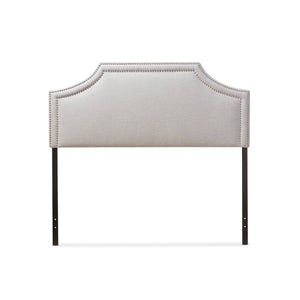 Baxton Studio Avignon Modern and Contemporary Grayish Beige Fabric Upholstered Full Size Headboard