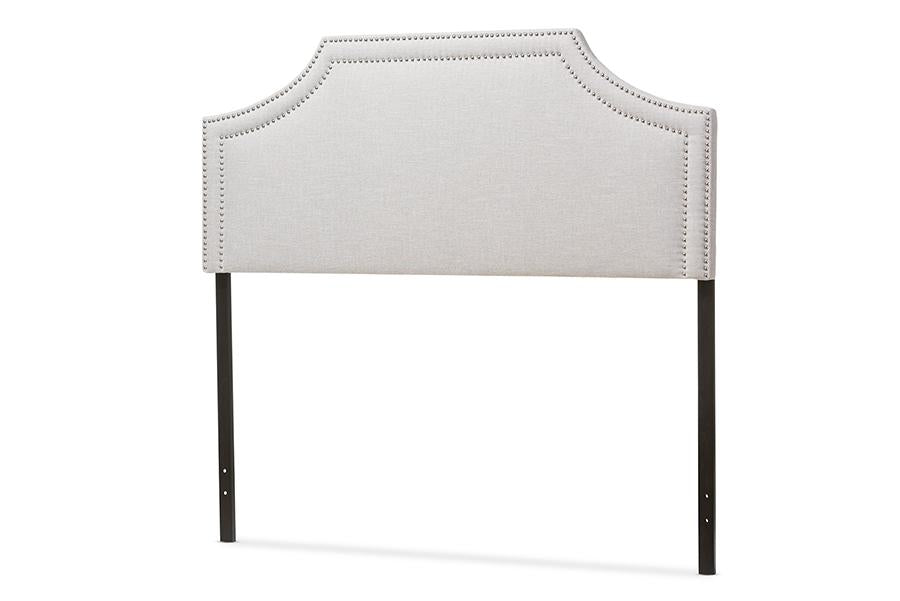 Baxton Studio Avignon Modern and Contemporary Grayish Beige Fabric Upholstered Full Size Headboard