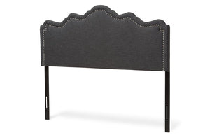 Baxton Studio Nadeen Modern and Contemporary Dark Grey Fabric Queen Size Headboard