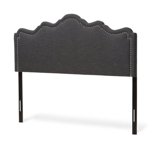 Baxton Studio Nadeen Modern and Contemporary Dark Grey Fabric Queen Size Headboard