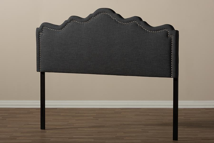 Baxton Studio Nadeen Modern and Contemporary Dark Grey Fabric Full Size Headboard