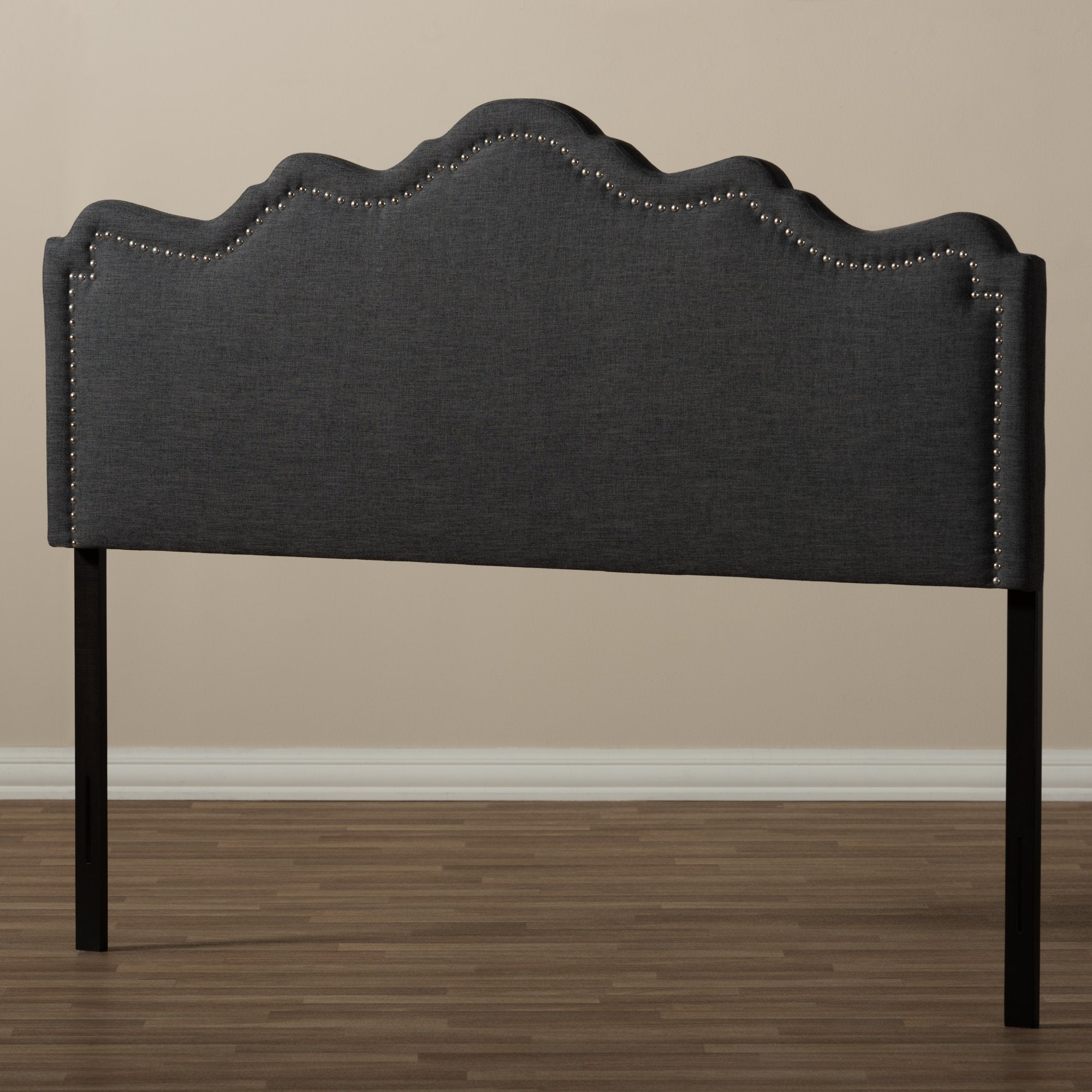 Baxton Studio Nadeen Modern and Contemporary Dark Grey Fabric King Size Headboard