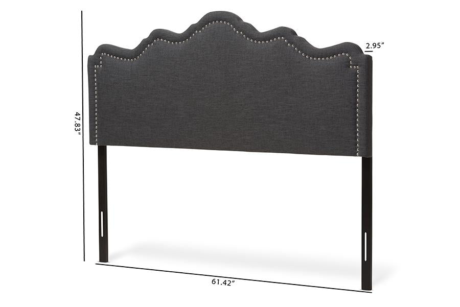 Baxton Studio Nadeen Modern and Contemporary Dark Grey Fabric Full Size Headboard