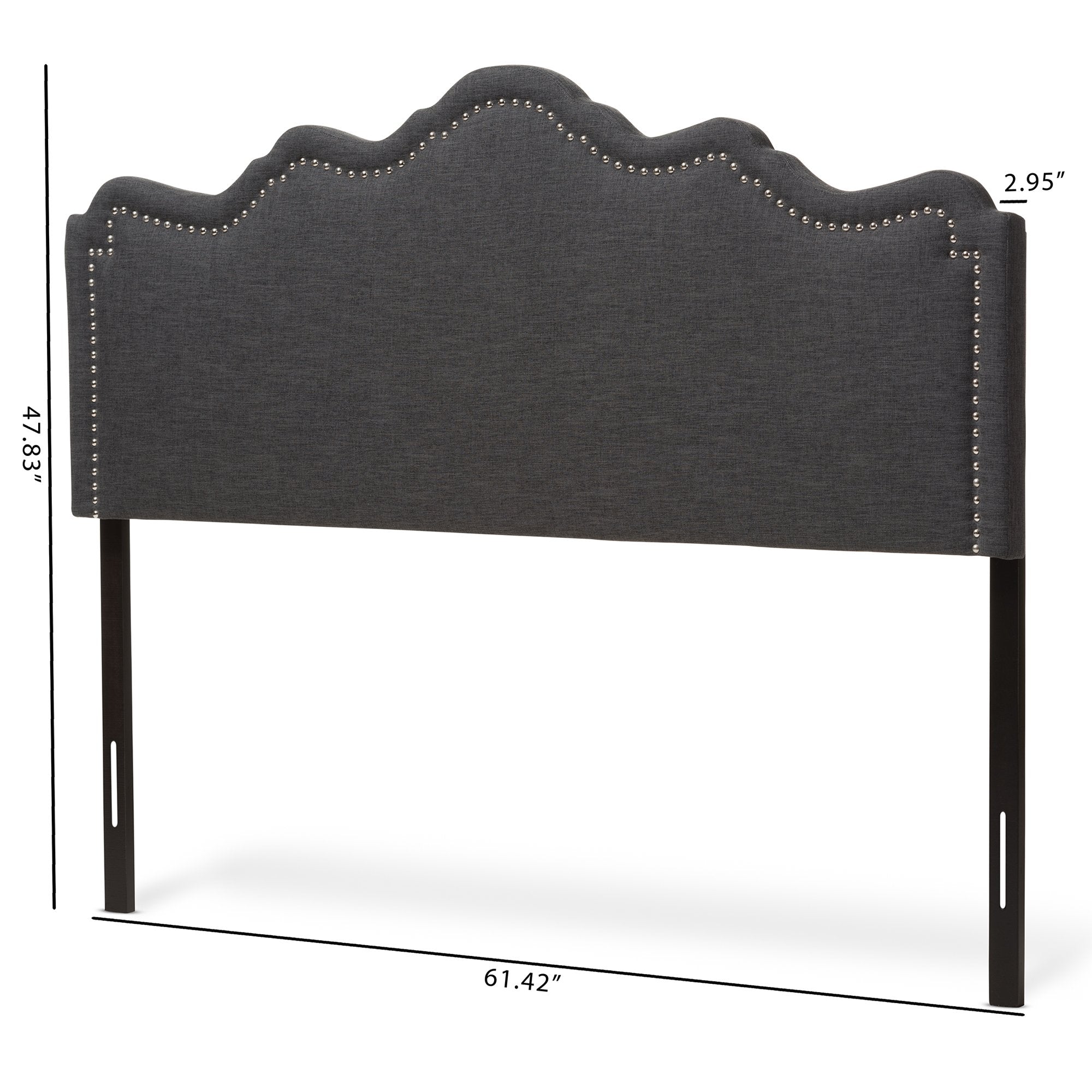 Baxton Studio Nadeen Modern and Contemporary Dark Grey Fabric King Size Headboard