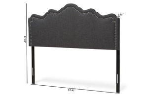 Baxton Studio Nadeen Modern and Contemporary Dark Grey Fabric Full Size Headboard