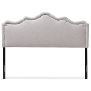 Baxton Studio Nadeen Modern and Contemporary Greyish Beige Fabric King Size Headboard