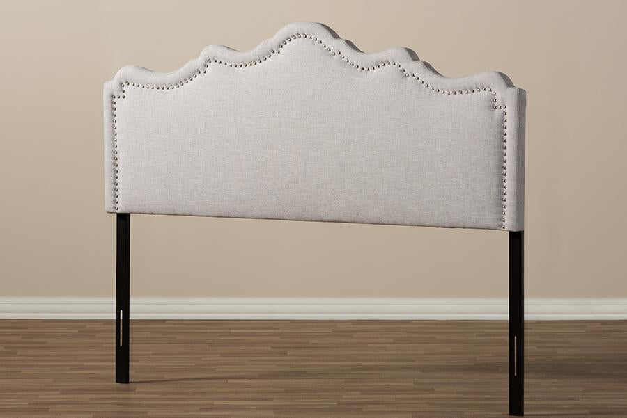 Baxton Studio Nadeen Modern and Contemporary Greyish Beige Fabric Full Size Headboard