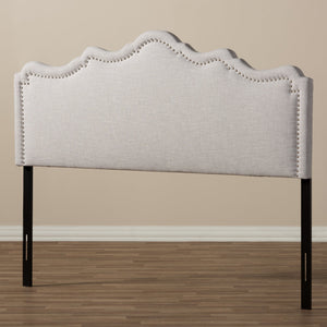 Baxton Studio Nadeen Modern and Contemporary Greyish Beige Fabric Queen Size Headboard