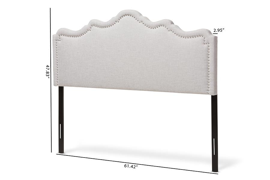 Baxton Studio Nadeen Modern and Contemporary Greyish Beige Fabric Full Size Headboard