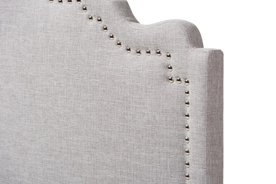 Baxton Studio Nadeen Modern and Contemporary Greyish Beige Fabric Twin Size Headboard