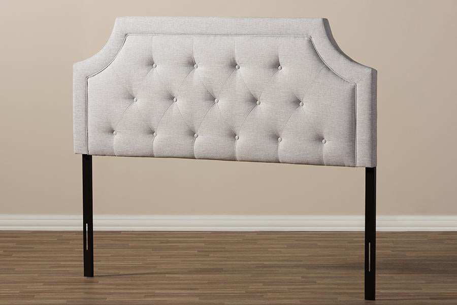 Baxton Studio Mars Modern and Contemporary Greyish Beige Fabric Queen Size Headboard