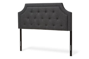 Baxton Studio Mars Modern and Contemporary Dark Grey Fabric Queen Size Headboard