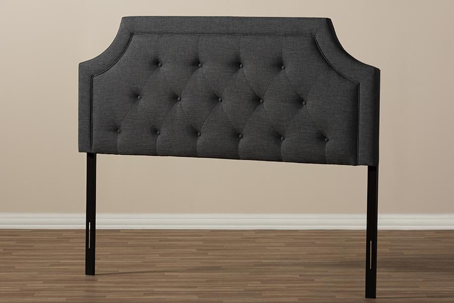 Baxton Studio Mars Modern and Contemporary Dark Grey Fabric King Size Headboard