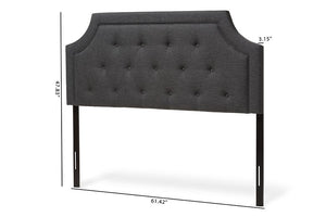 Baxton Studio Mars Modern and Contemporary Dark Grey Fabric Full Size Headboard