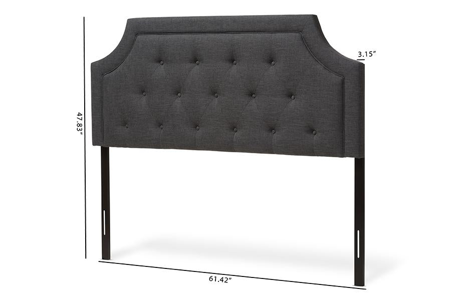 Baxton Studio Mars Modern and Contemporary Dark Grey Fabric Queen Size Headboard