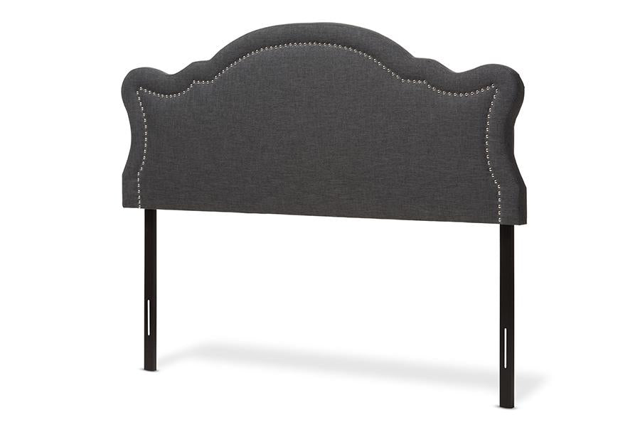 Baxton Studio Avery Modern and Contemporary Dark Grey Fabric King Size Headboard