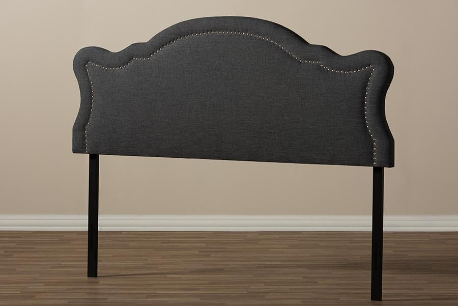 Baxton Studio Avery Modern and Contemporary Dark Grey Fabric King Size Headboard