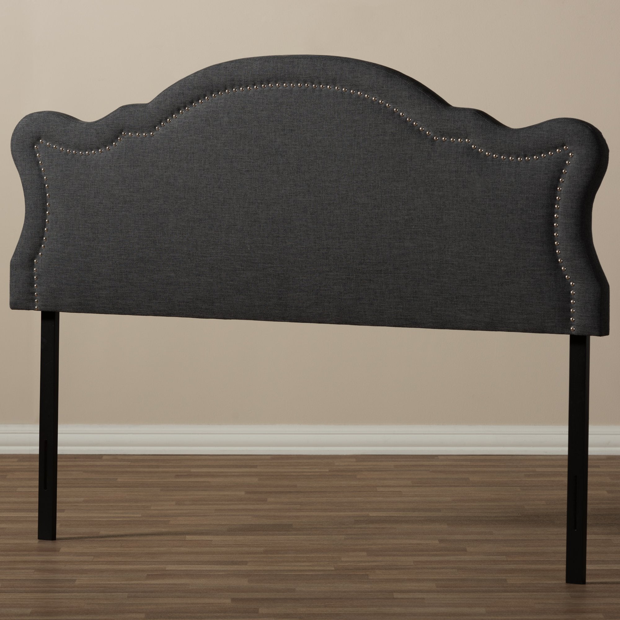 Baxton Studio Avery Modern and Contemporary Dark Grey Fabric Queen Size Headboard