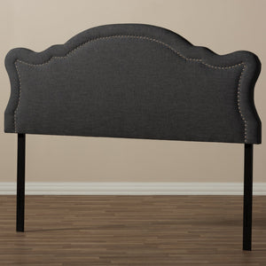 Baxton Studio Avery Modern and Contemporary Dark Grey Fabric King Size Headboard