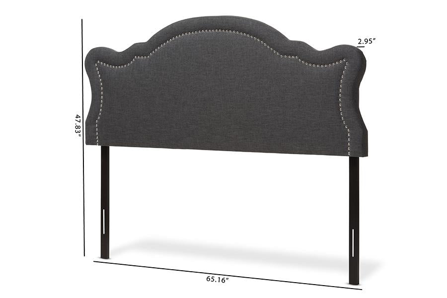 Baxton Studio Avery Modern and Contemporary Dark Grey Fabric Full Size Headboard