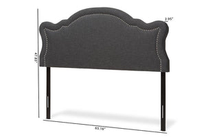 Baxton Studio Avery Modern and Contemporary Dark Grey Fabric King Size Headboard