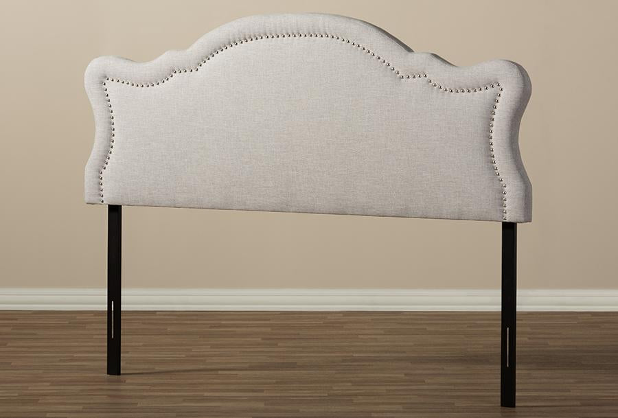 Baxton Studio Avery Modern and Contemporary Greyish Beige Fabric Queen Size Headboard