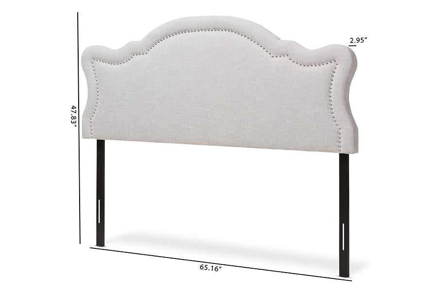 Baxton Studio Avery Modern and Contemporary Greyish Beige Fabric King Size Headboard