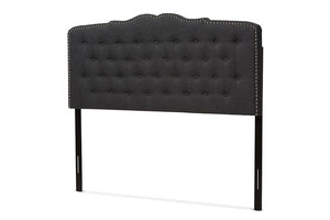 Baxton Studio Lucy Modern and Contemporary Dark Grey Fabric Full Size Headboard